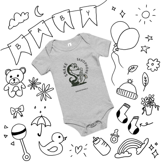 Snake / Saxophone -- "Animals with Instruments" Baby One-piece