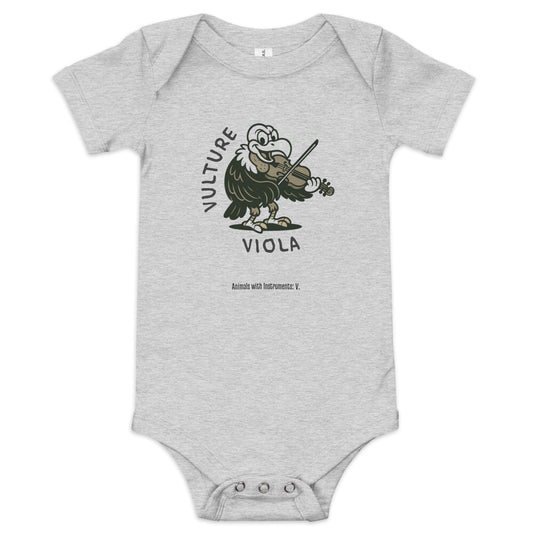 Vulture / Viola -- "Animals with Instruments" Baby One-piece