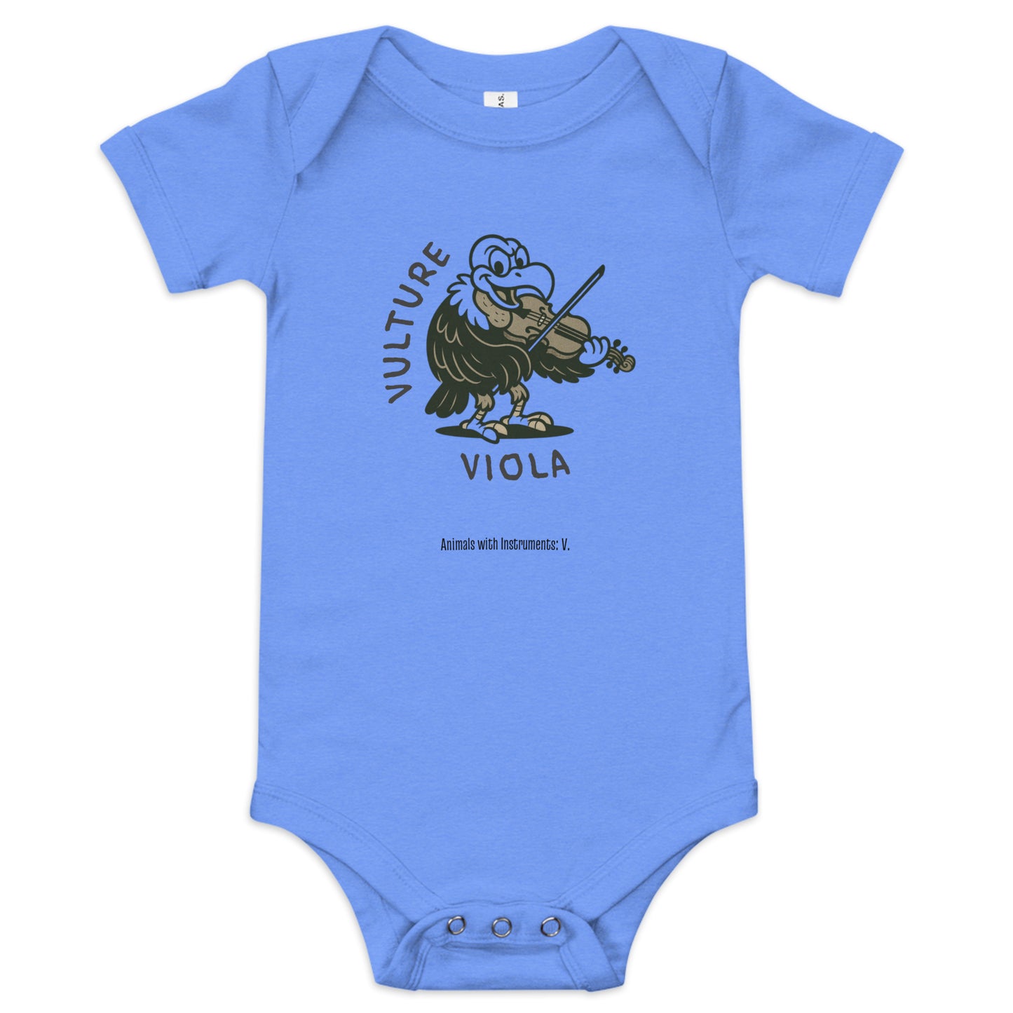Vulture / Viola -- "Animals with Instruments" Baby One-piece