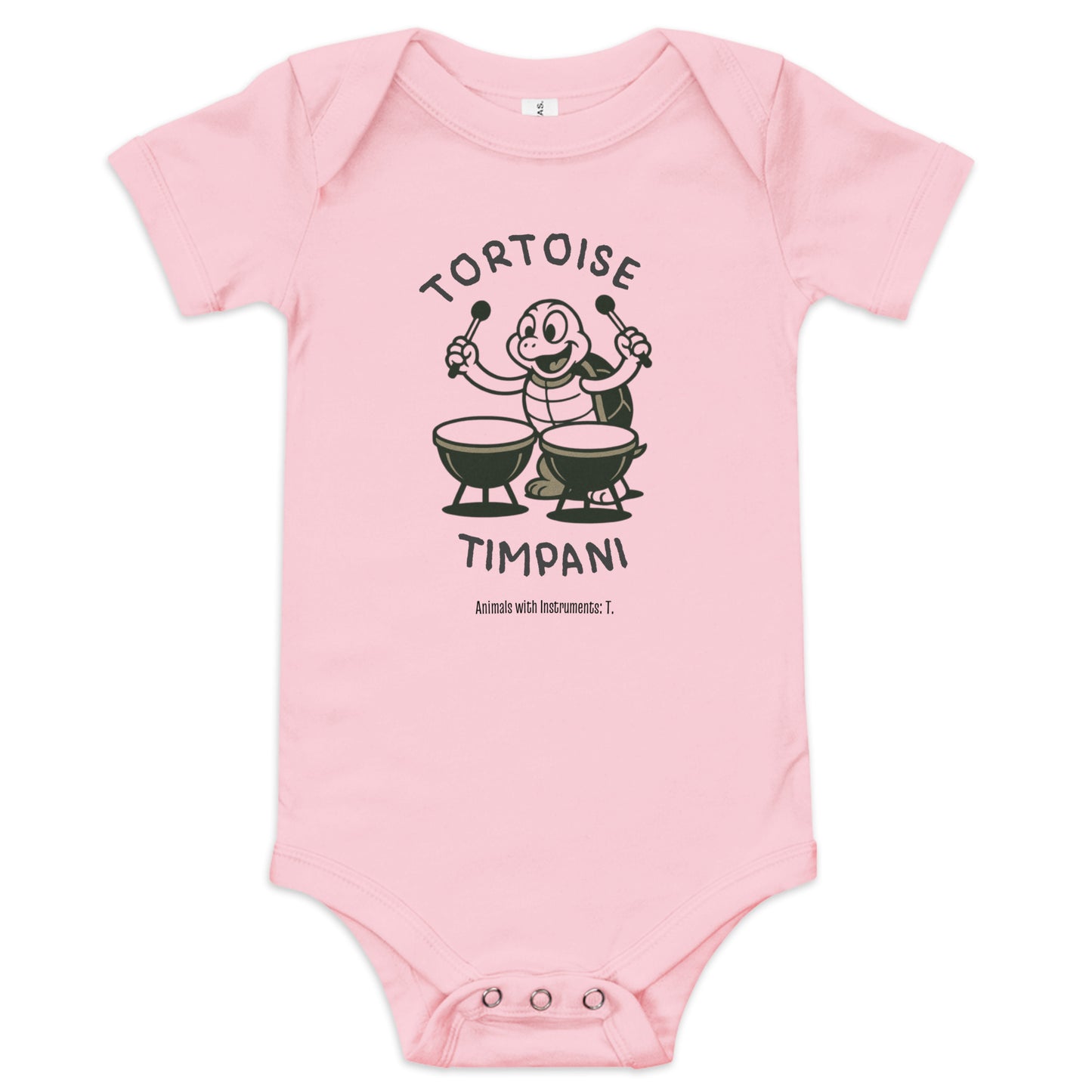 Tortoise / Timpani -- "Animals with Instruments" Baby One-piece