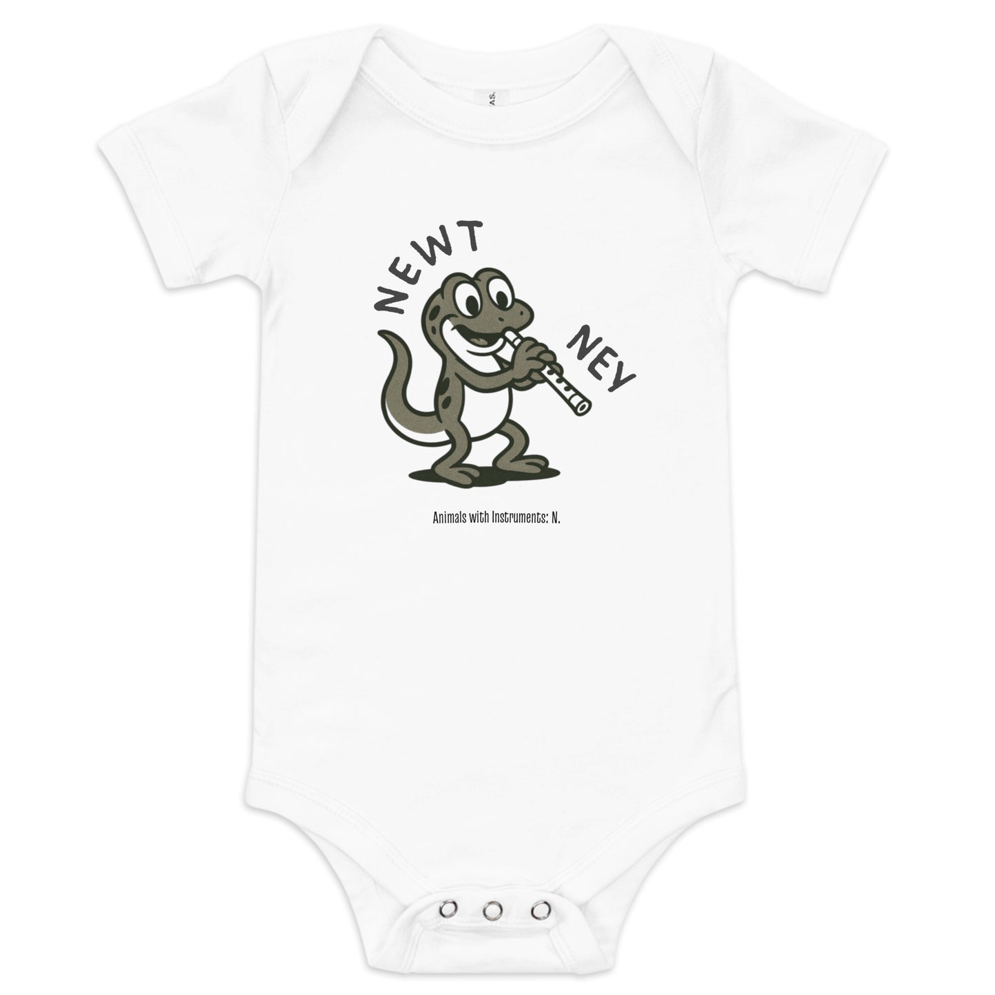 Newt / Ney -- "Animals with Instruments" Baby One-piece