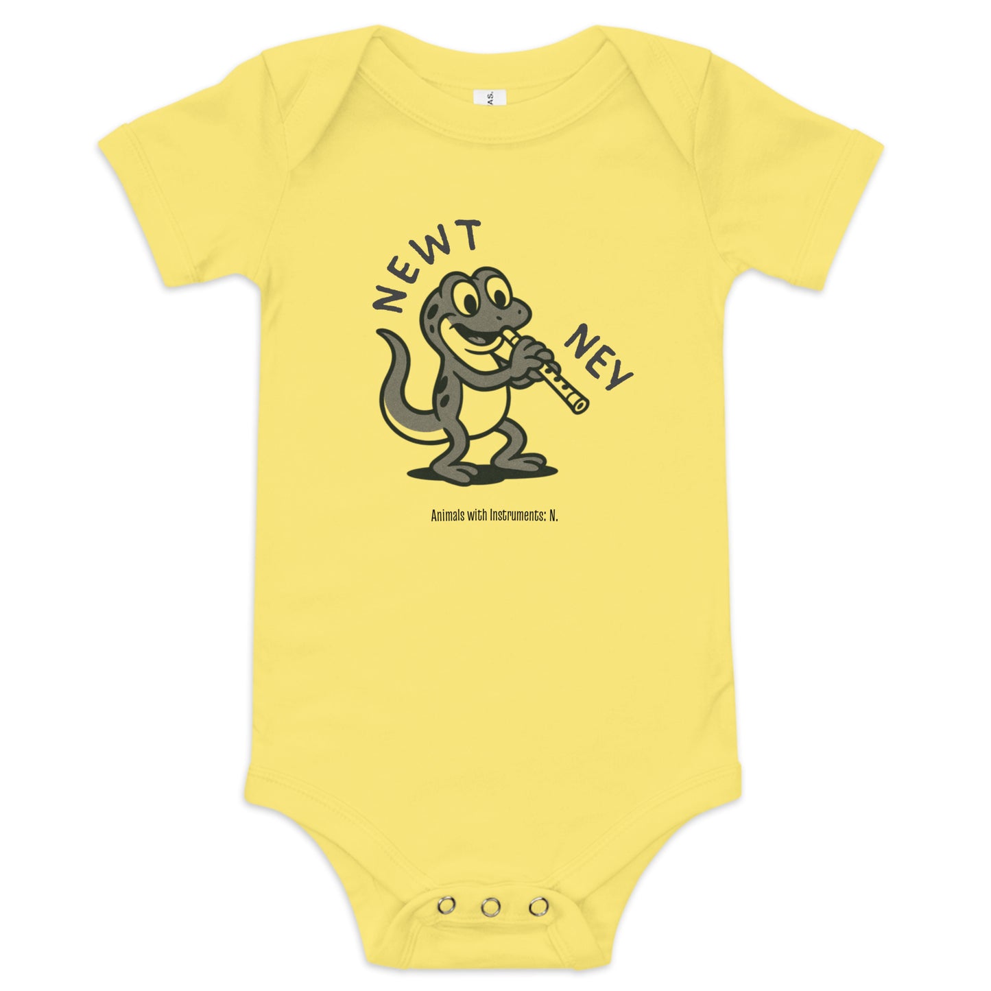 Newt / Ney -- "Animals with Instruments" Baby One-piece