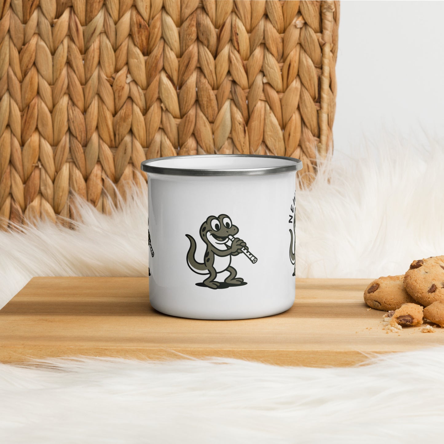 Newt / Ney -- "Animals with Instruments" Enamel Mug, 12 oz