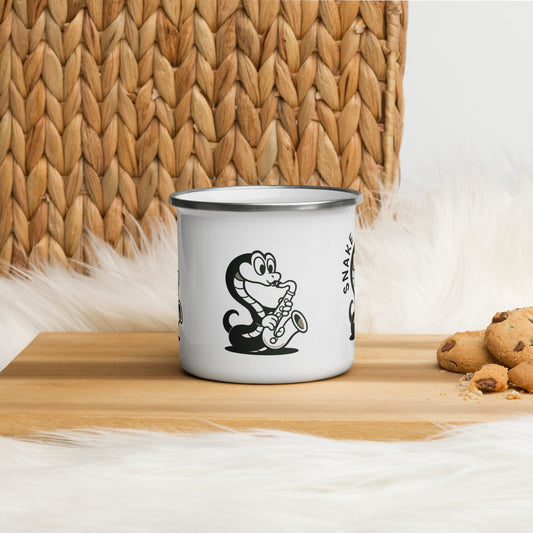 Snake / Saxophone -- "Animals with Instruments" Enamel Mug, 12 oz