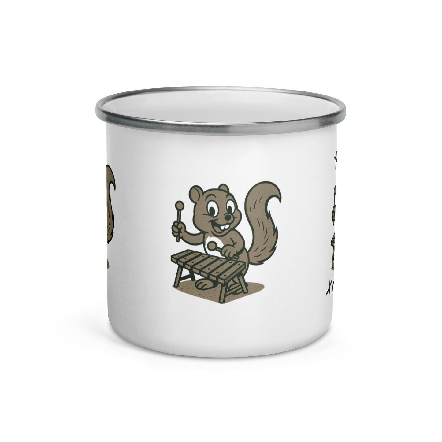 Xerus / Xylophone -- "Animals with Instruments" Enamel Mug, 12 oz