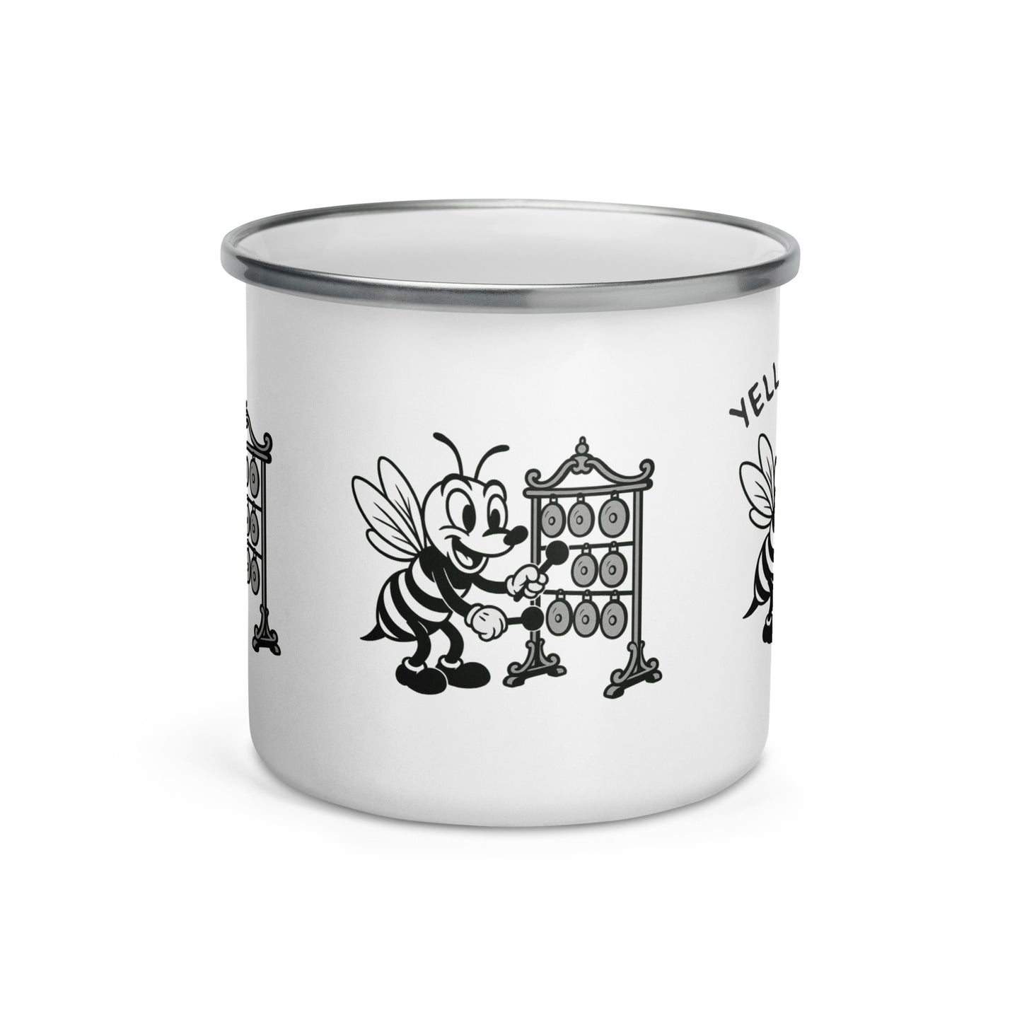 Yellowjacket / Yunluo -- "Animals with Instruments" Enamel Mug, 12 oz