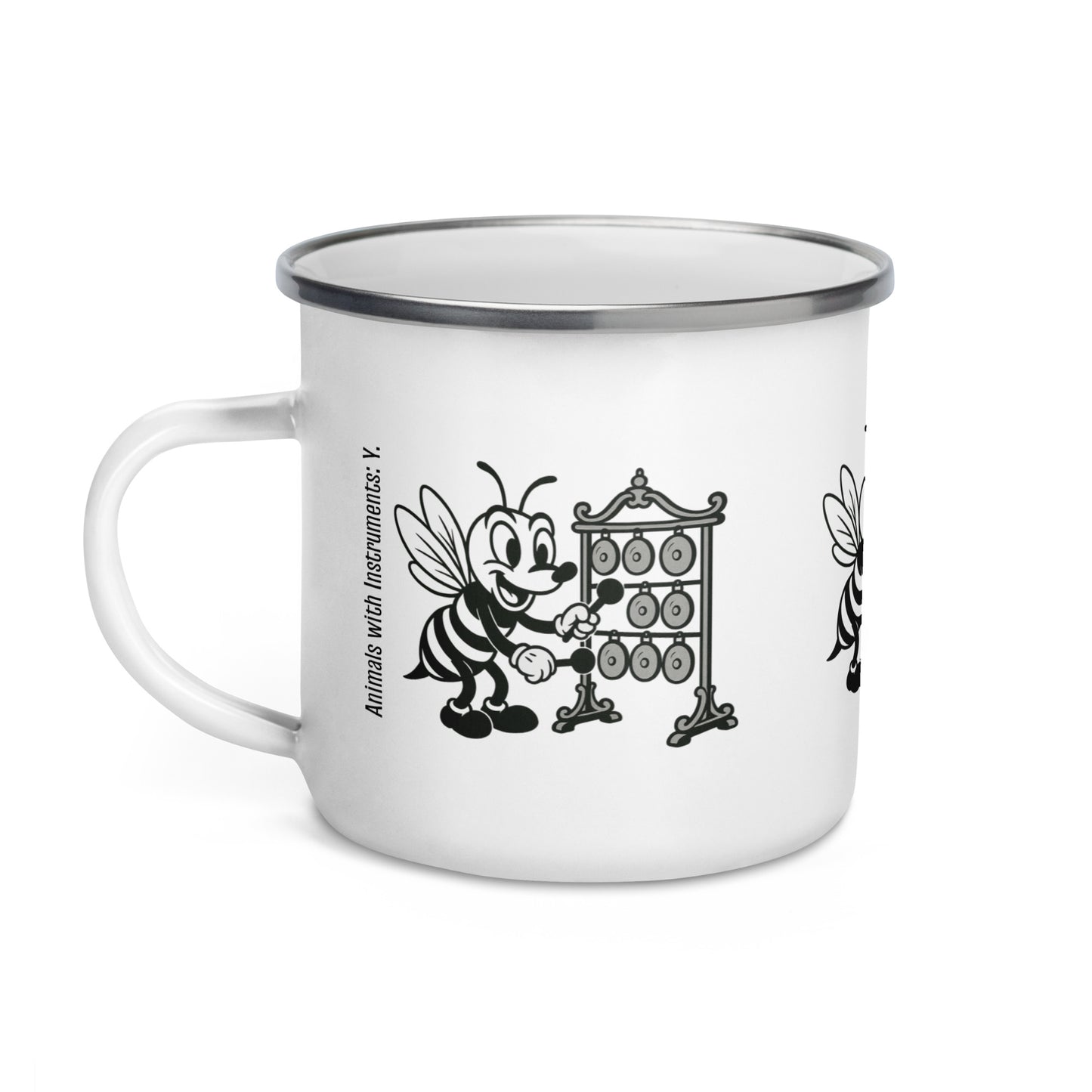 Yellowjacket / Yunluo -- "Animals with Instruments" Enamel Mug, 12 oz