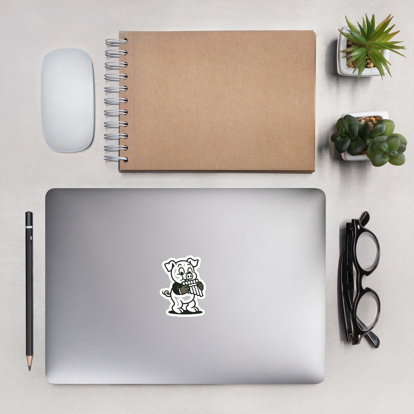 Pig / Panpipes -- "Animals with Instruments" Sticker