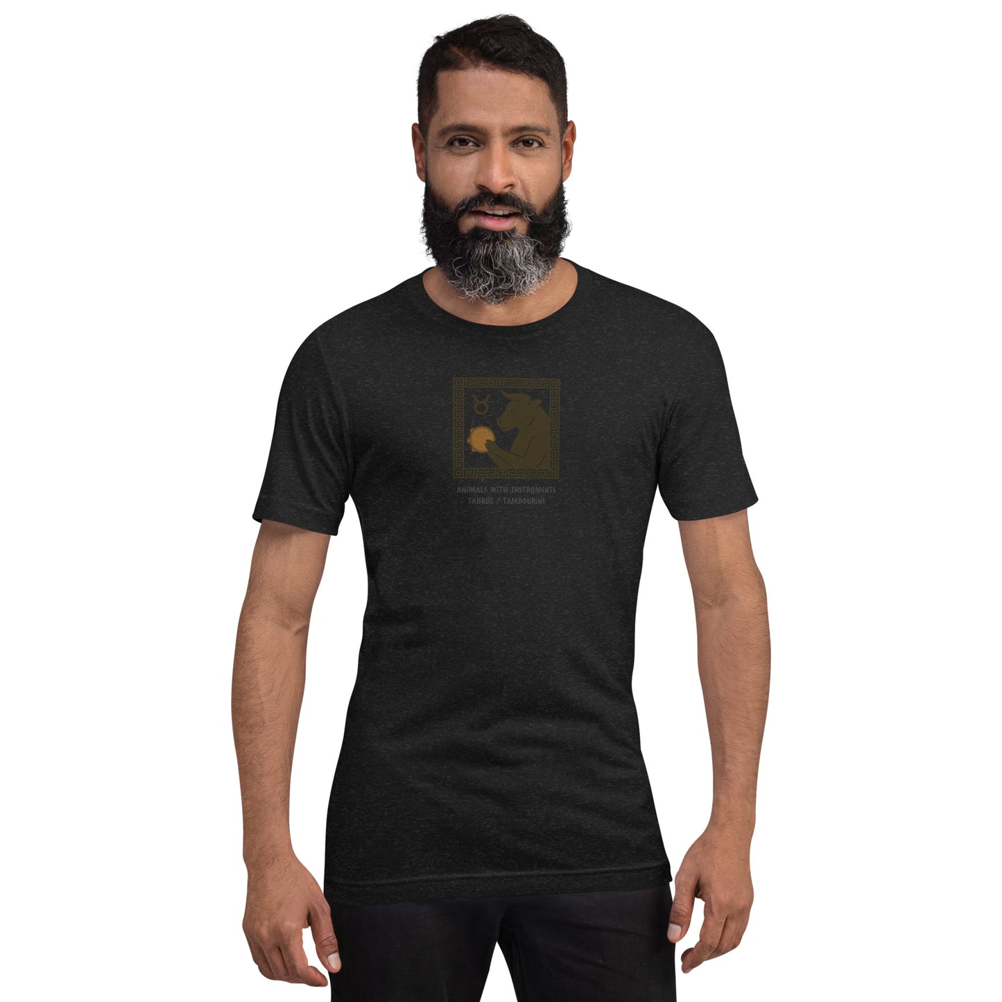 Taurus / Tambourine -- Astrological Animals with Instruments Unisex T-shirt