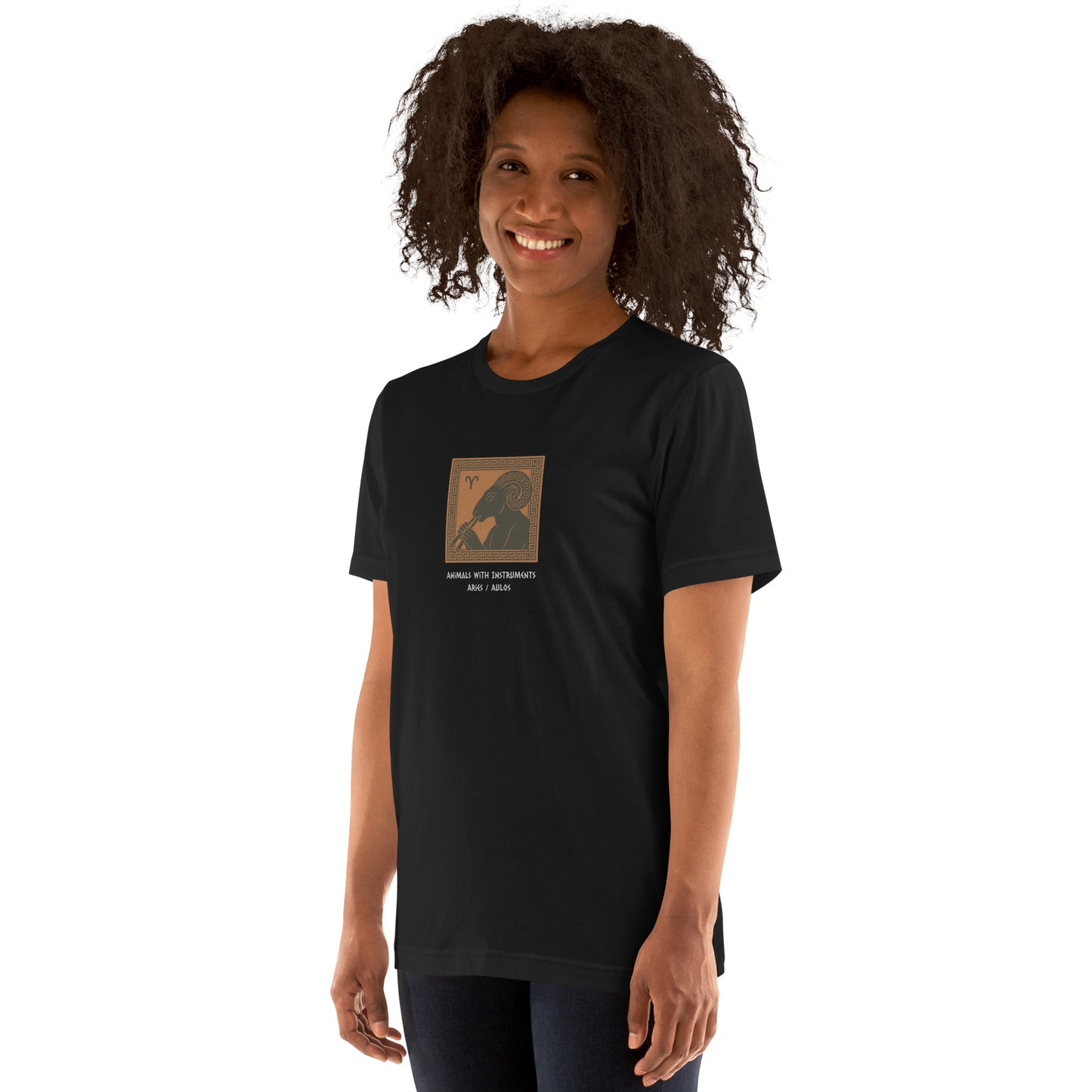 Aries / Aulos -- Astrological Animals with Instruments Unisex T-shirt