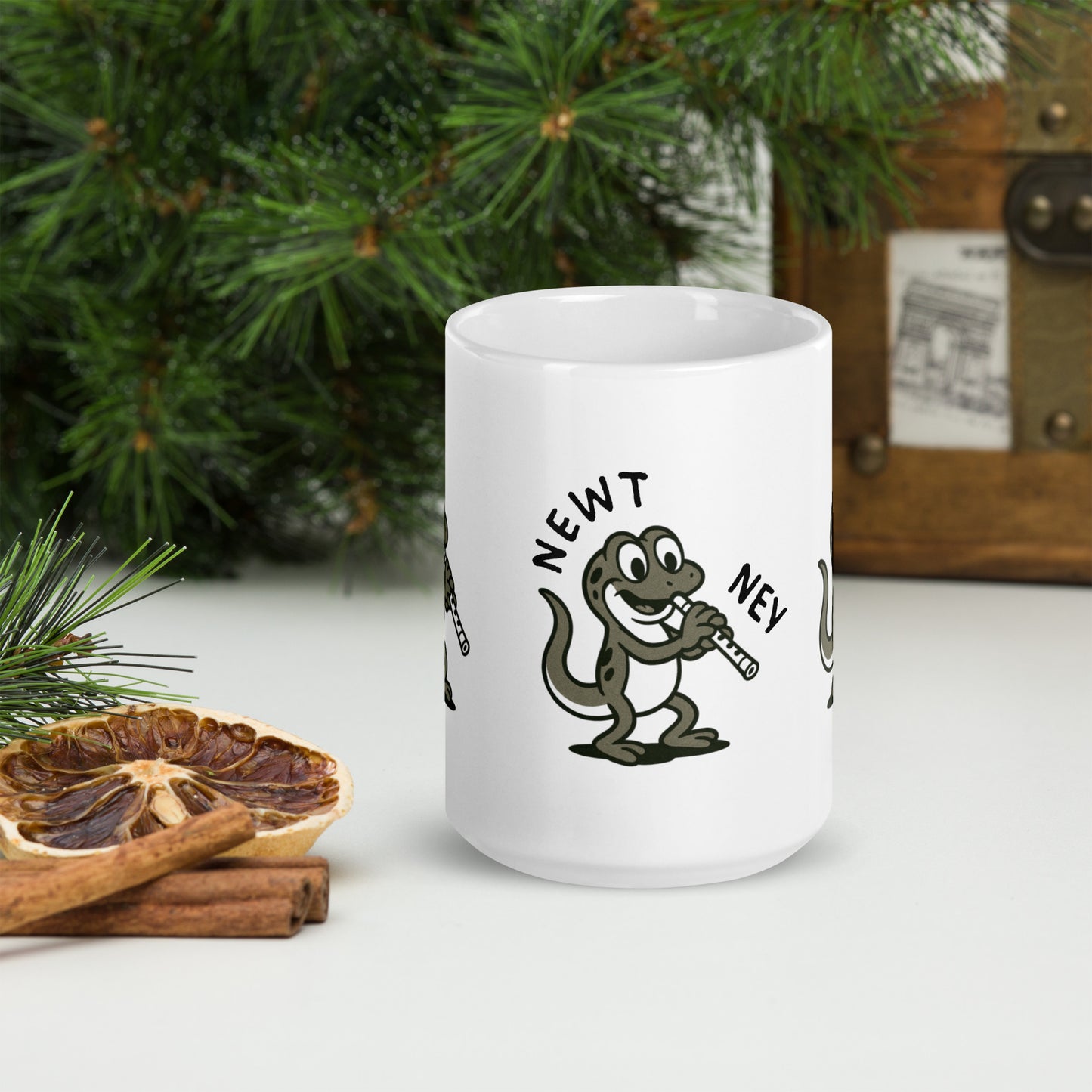 Newt / Ney -- "Animals with Instruments" Ceramic Mug, 15 oz