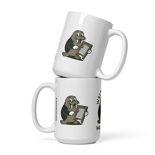 Walrus / Washboard -- "Animals with Instruments" Ceramic Mug, 15 oz