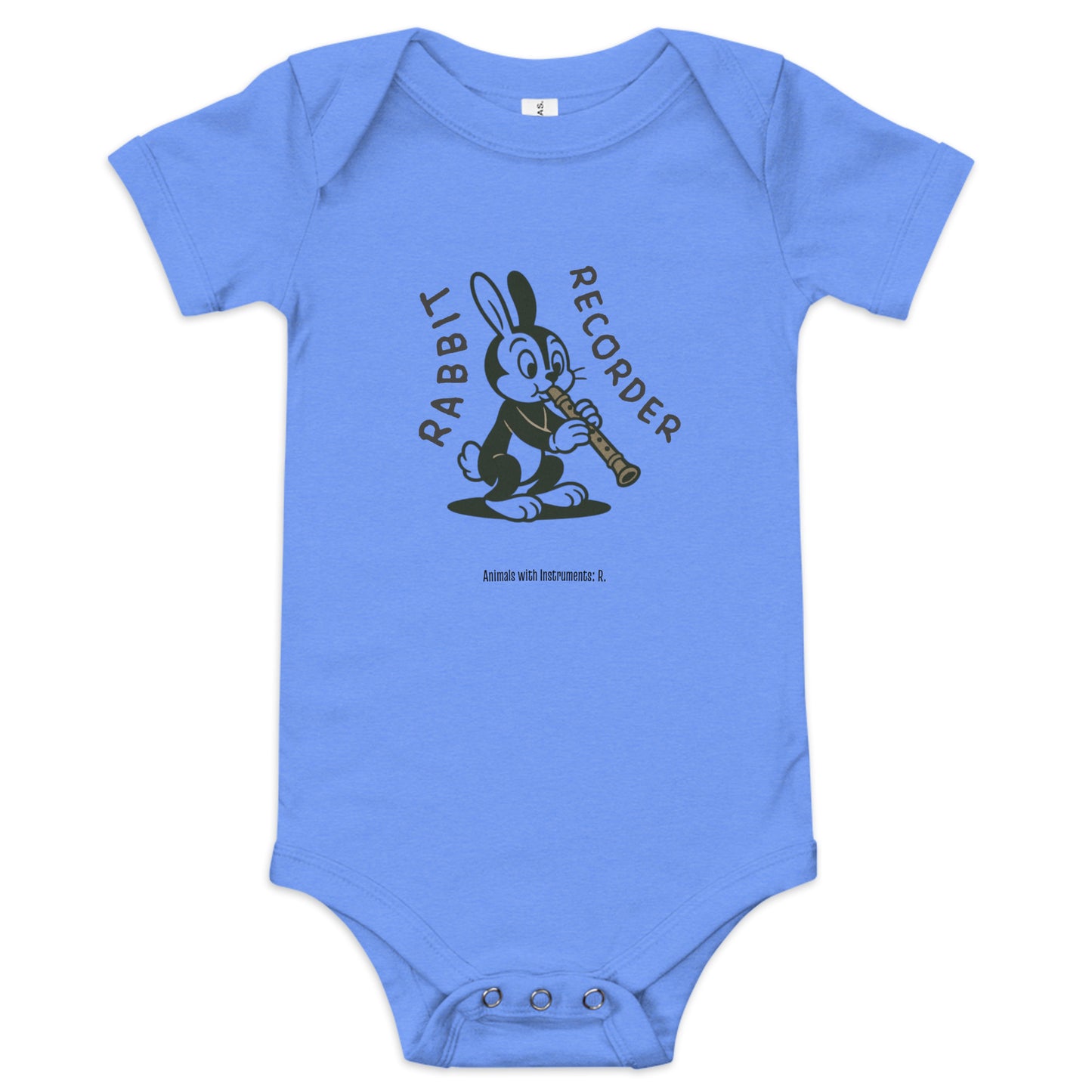 Rabbit / Recorder -- "Animals with Instruments" Baby One-piece