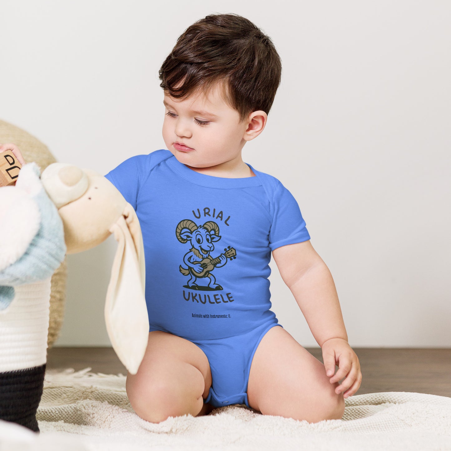 Urial / Ukulele -- "Animals with Instruments" Baby One-piece