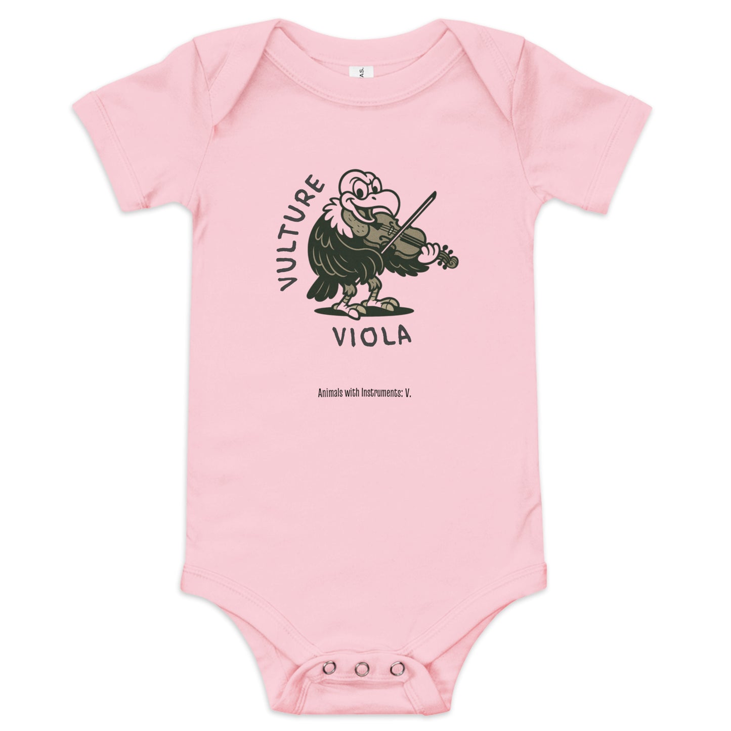 Vulture / Viola -- "Animals with Instruments" Baby One-piece