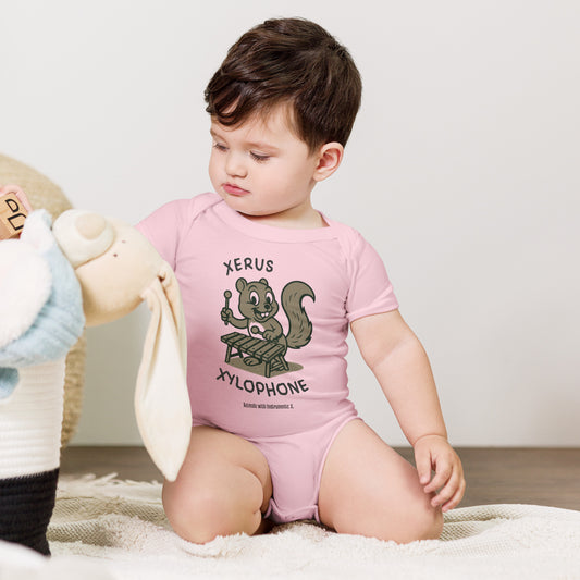 Xerus / Xylophone -- "Animals with Instruments" Baby One-piece