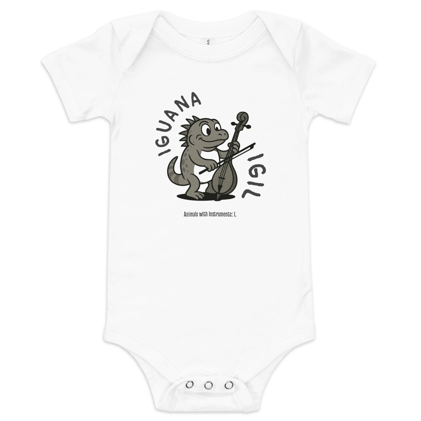 Iguana / Igil -- "Animals with Instruments" Baby One-piece