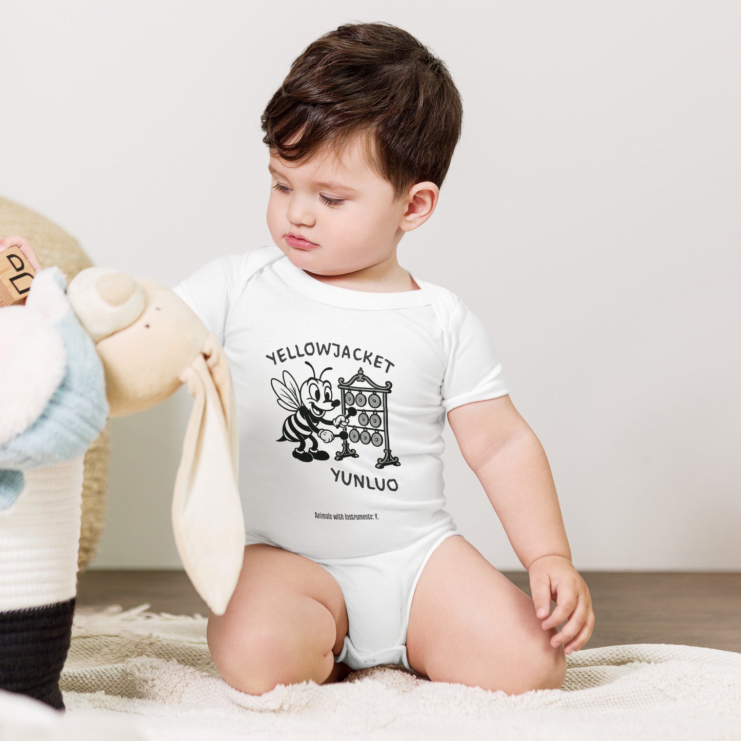 Yellowjacket / Yunluo -- "Animals with Instruments" Baby One-piece