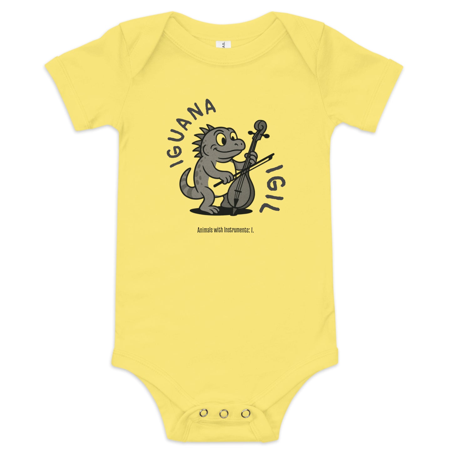 Iguana / Igil -- "Animals with Instruments" Baby One-piece