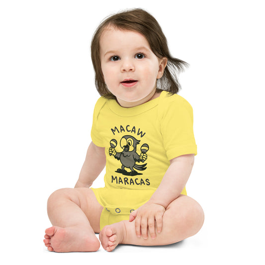 Macaw / Maracas -- "Animals with Instruments" Baby One-piece