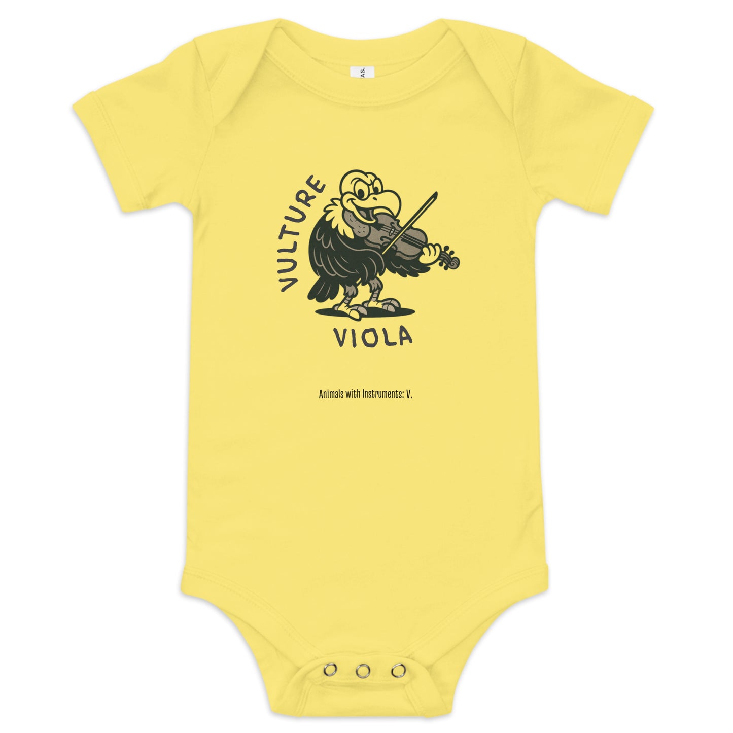 Vulture / Viola -- "Animals with Instruments" Baby One-piece