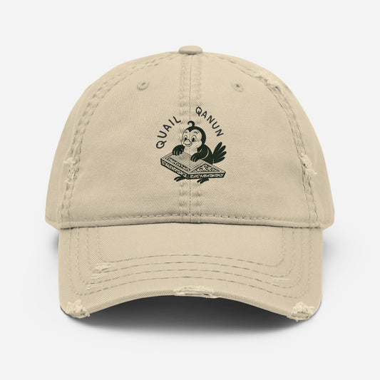 Quail / Qanun -- "Animals with Instruments" Distressed Hat