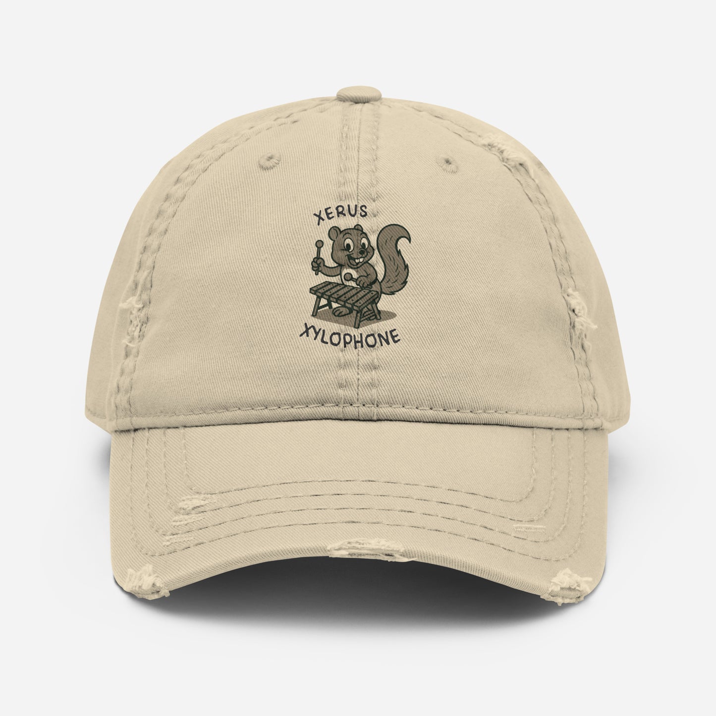 Xerus / Xylophone -- "Animals with Instruments" Distressed Hat