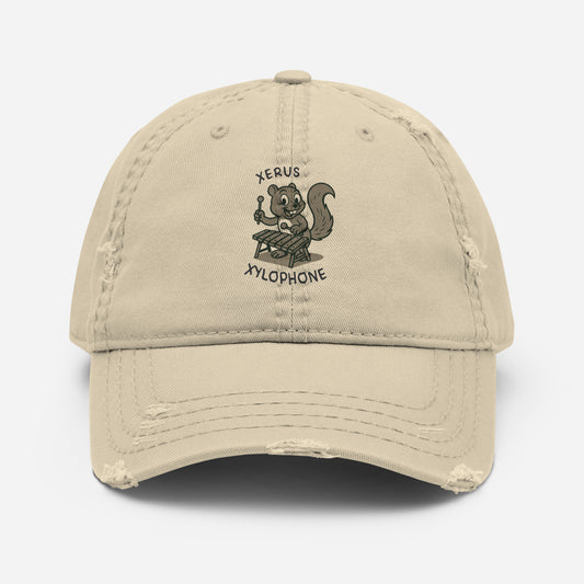 Xerus / Xylophone -- "Animals with Instruments" Distressed Hat