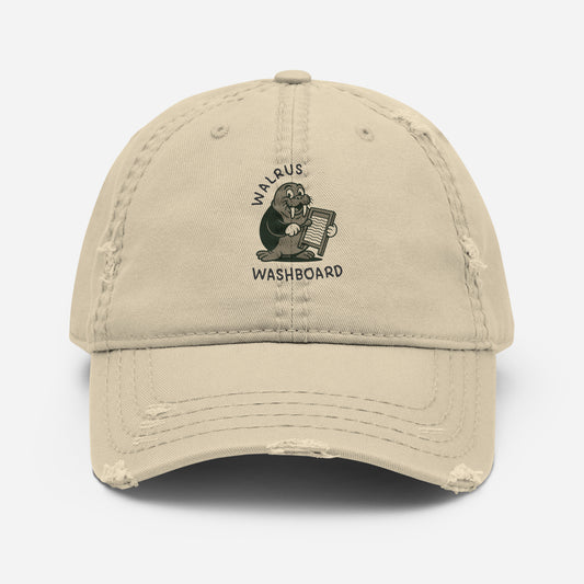 Walrus / Washboard -- "Animals with Instruments" Distressed Hat