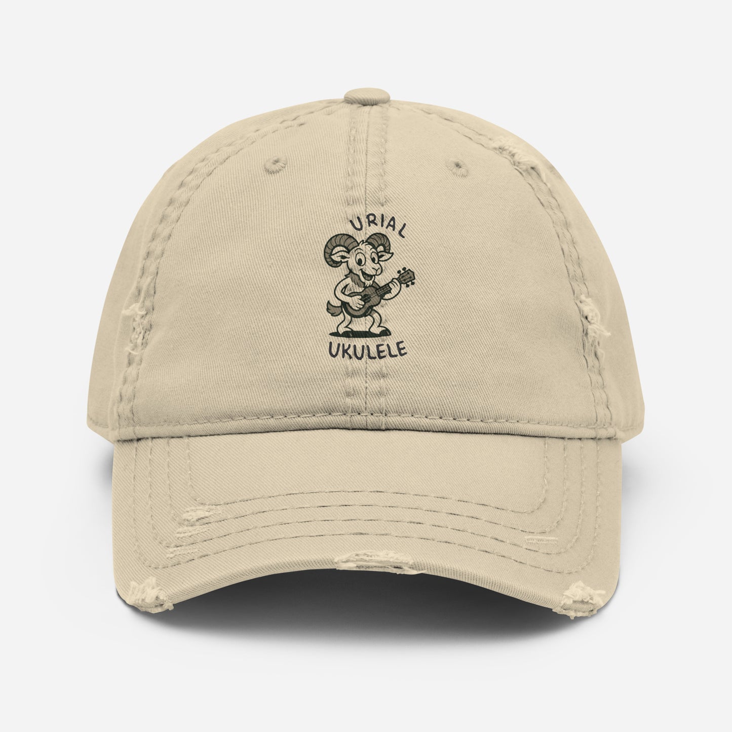 Urial / Ukulele -- "Animals with Instruments" Distressed Hat