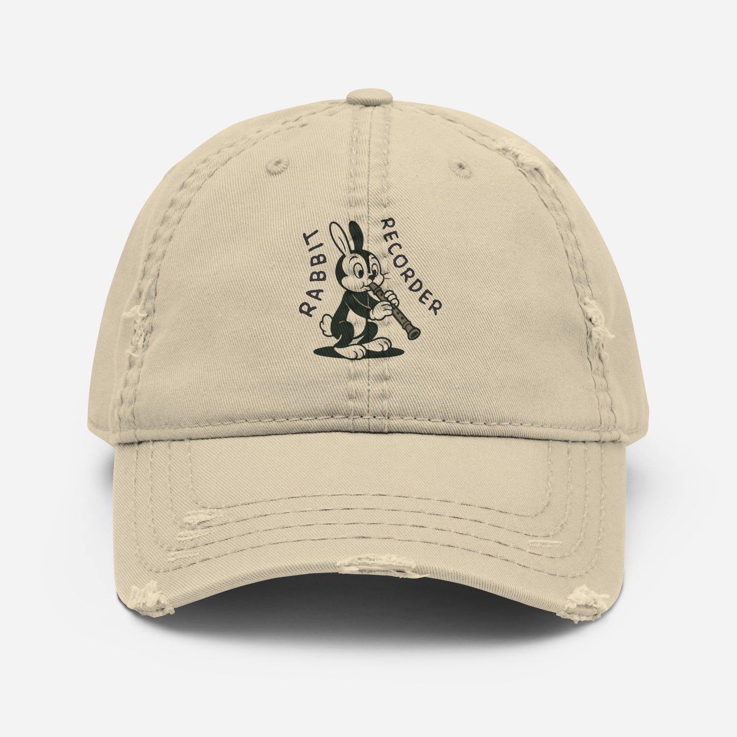Rabbit / Recorder -- "Animals with Instruments" Distressed Hat