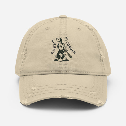 Rabbit / Recorder -- "Animals with Instruments" Distressed Hat