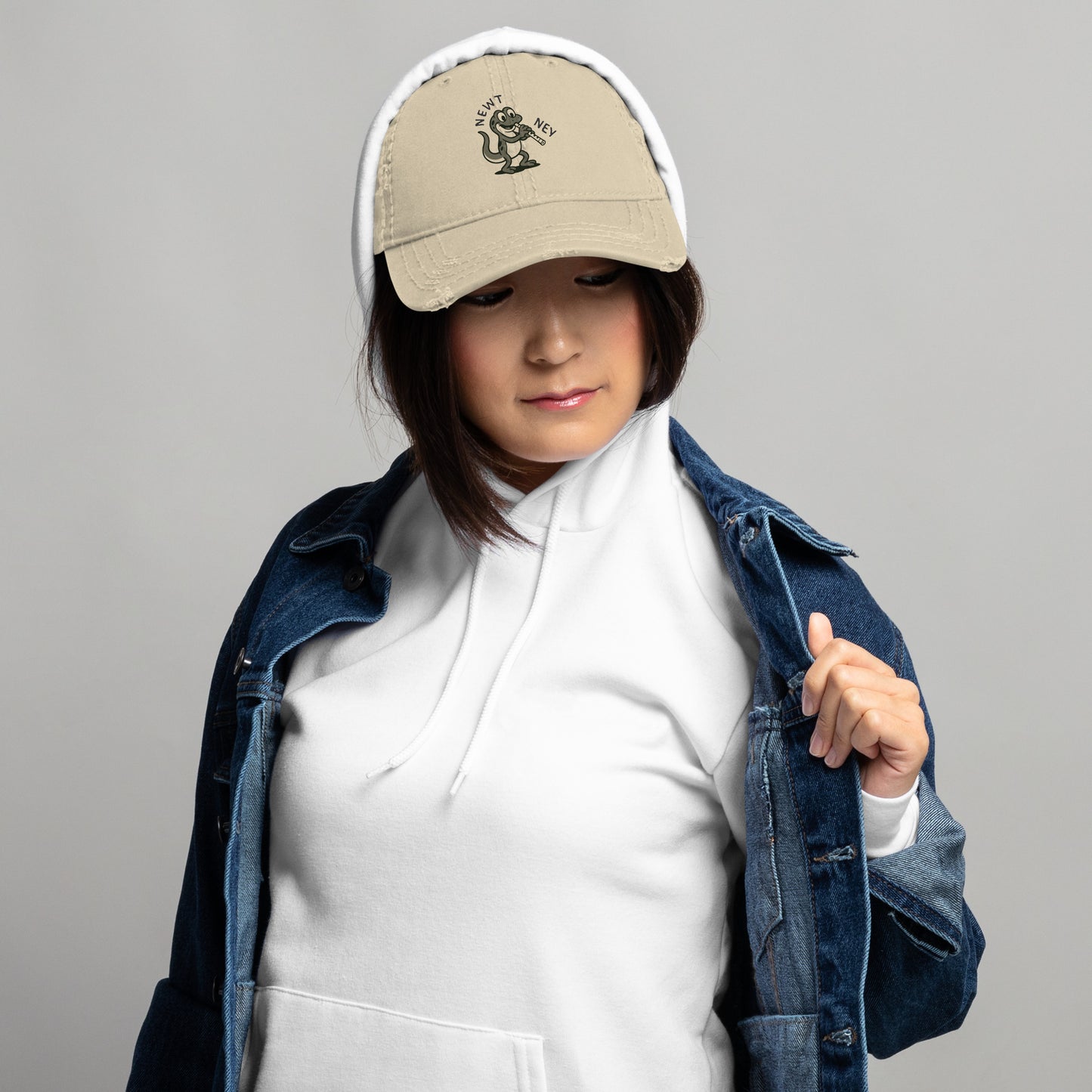 Newt / Ney -- "Animals with Instruments" Distressed Hat