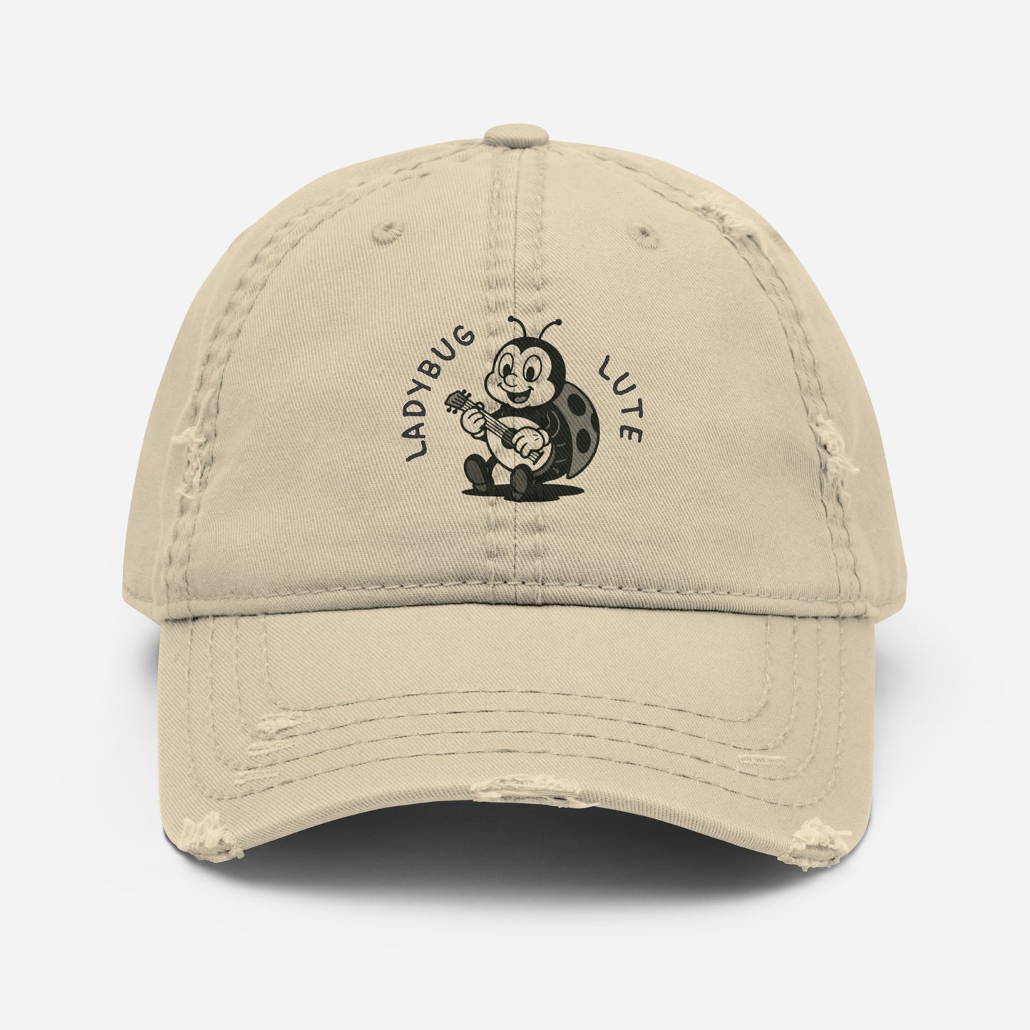 Ladybug / Lute -- "Animals with Instruments" Distressed Hat