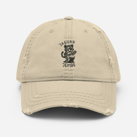 Jaguar / Jembe -- "Animals with Instruments" Distressed Hat