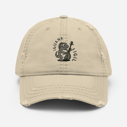 Iguana / Igil -- "Animals with Instruments" Distressed Hat