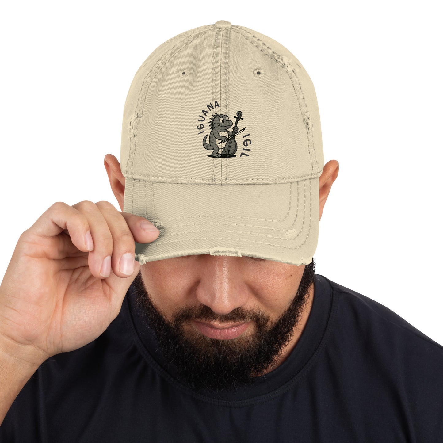 Iguana / Igil -- "Animals with Instruments" Distressed Hat
