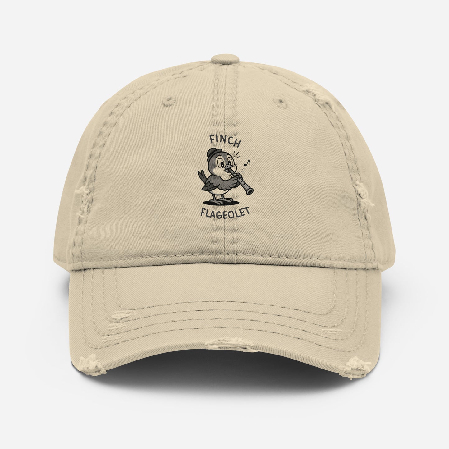 Finch / Flageolet -- "Animals with Instruments" Distressed Hat