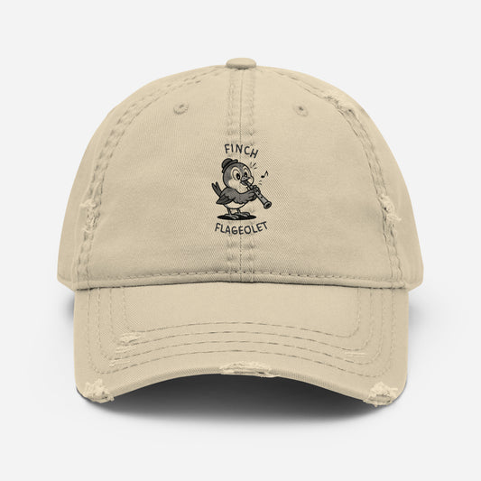Finch / Flageolet -- "Animals with Instruments" Distressed Hat