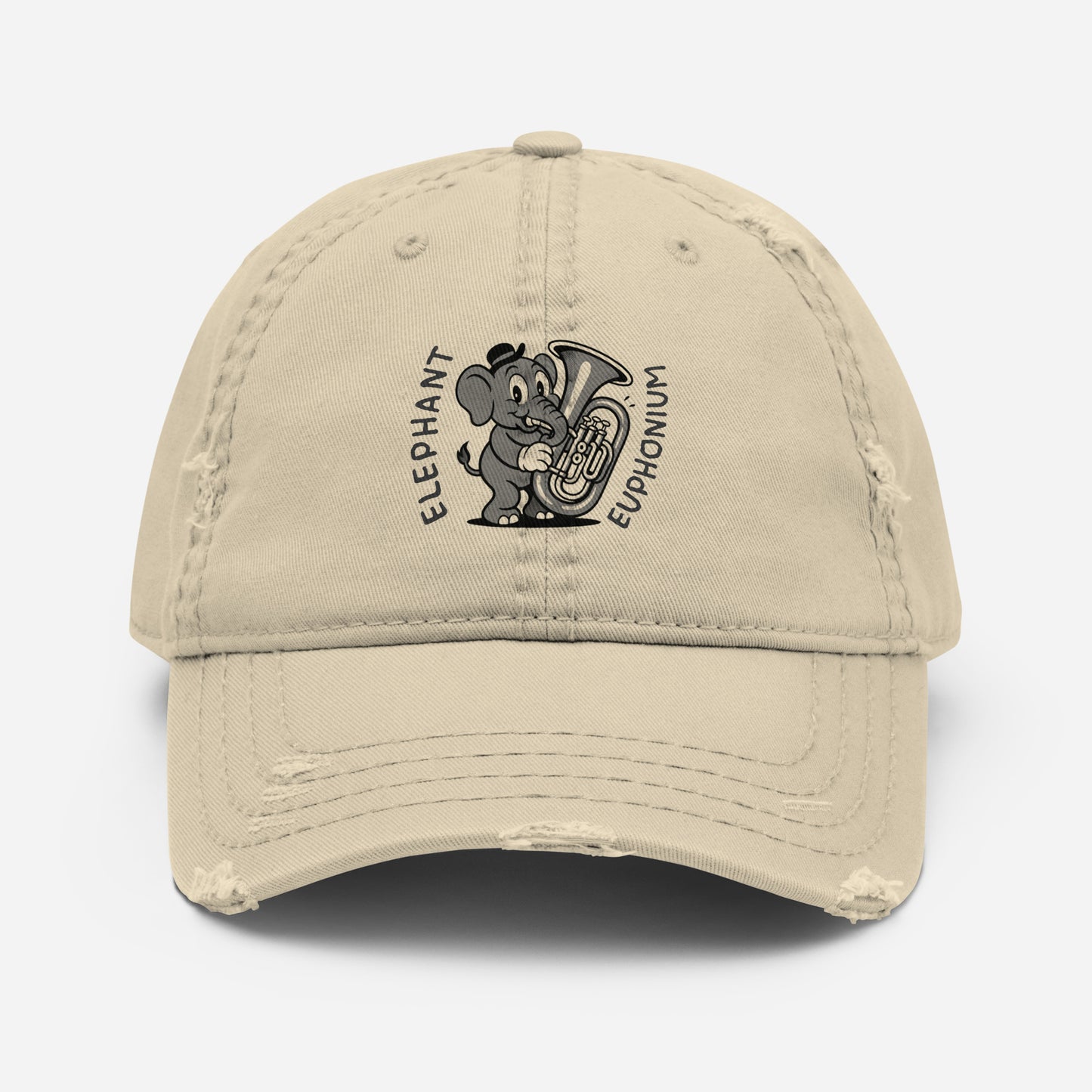 Elephant / Euphonium -- "Animals with Instruments" Distressed Hat