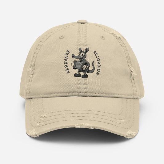 Aardvark / Accordion -- "Animals with Instruments" Distressed Hat