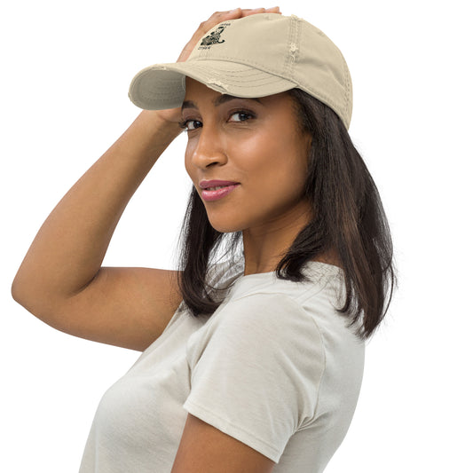 Zebra / Zither -- "Animals with Instruments" Distressed Hat