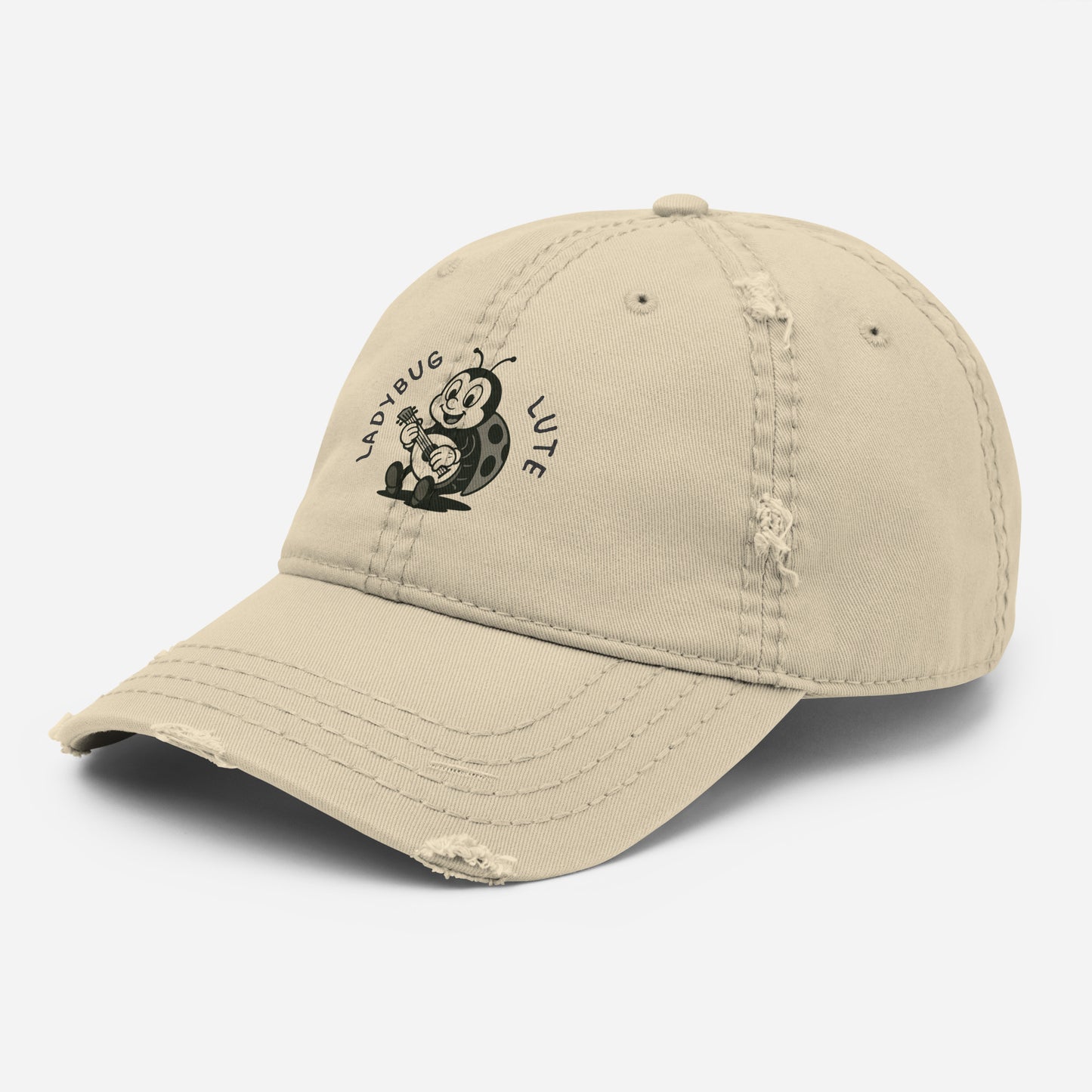 Ladybug / Lute -- "Animals with Instruments" Distressed Hat
