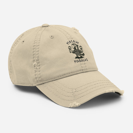 Macaw / Maracas -- "Animals with Instruments" Distressed Hat