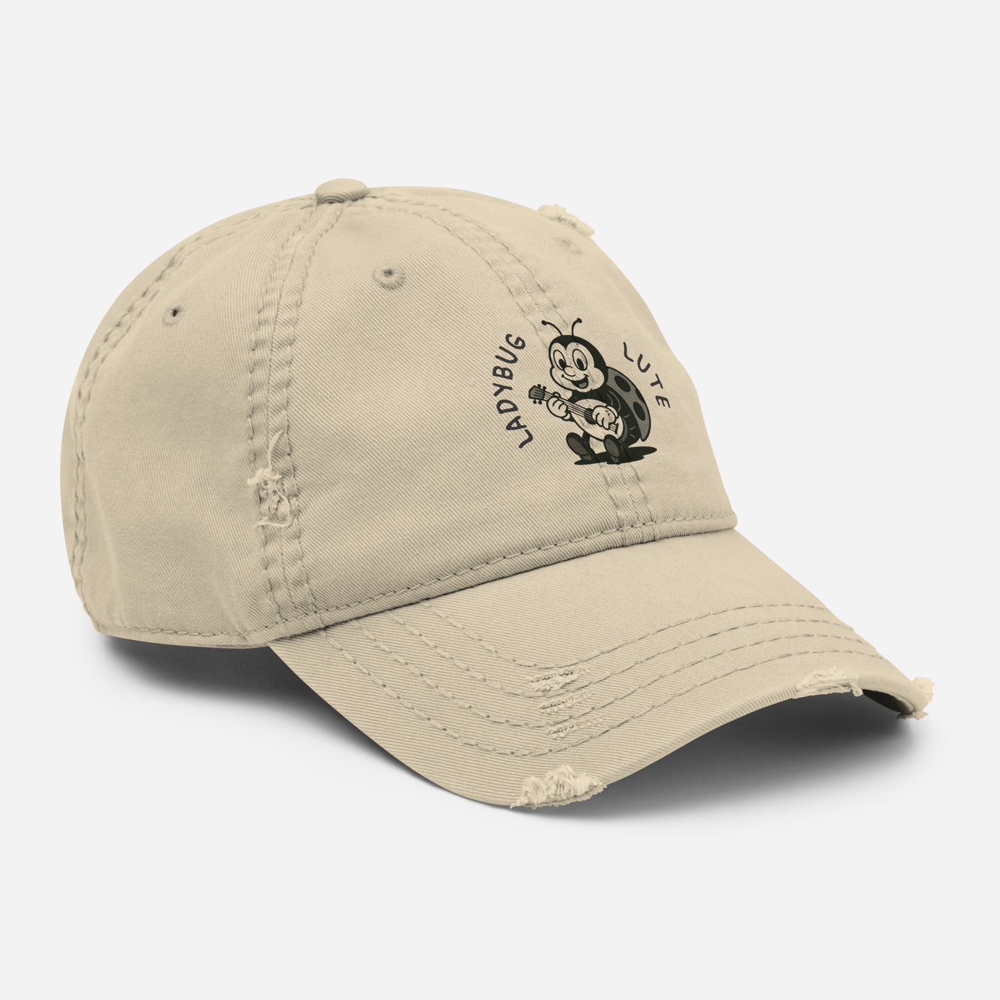 Ladybug / Lute -- "Animals with Instruments" Distressed Hat