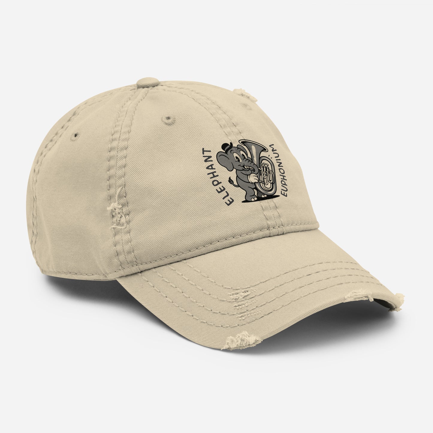 Elephant / Euphonium -- "Animals with Instruments" Distressed Hat