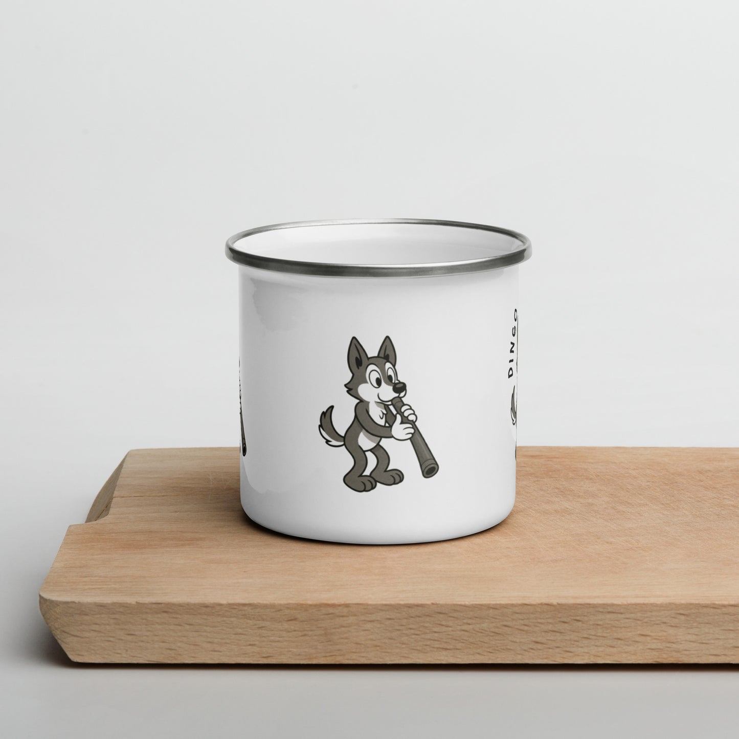 Dingo / Didgeridoo -- "Animals with Instruments" Enamel Mug, 12 oz