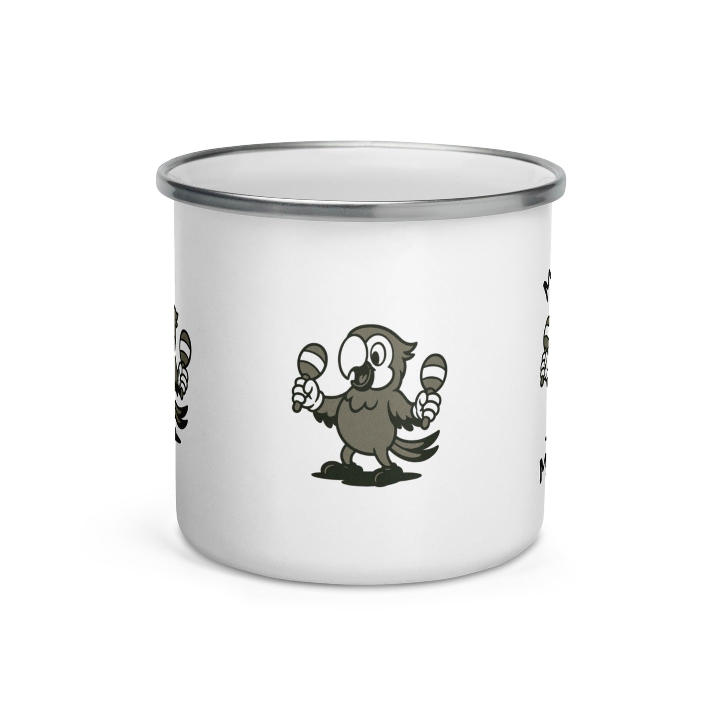 Macaw / Maracas -- "Animals with Instruments" Enamel Mug, 12 oz