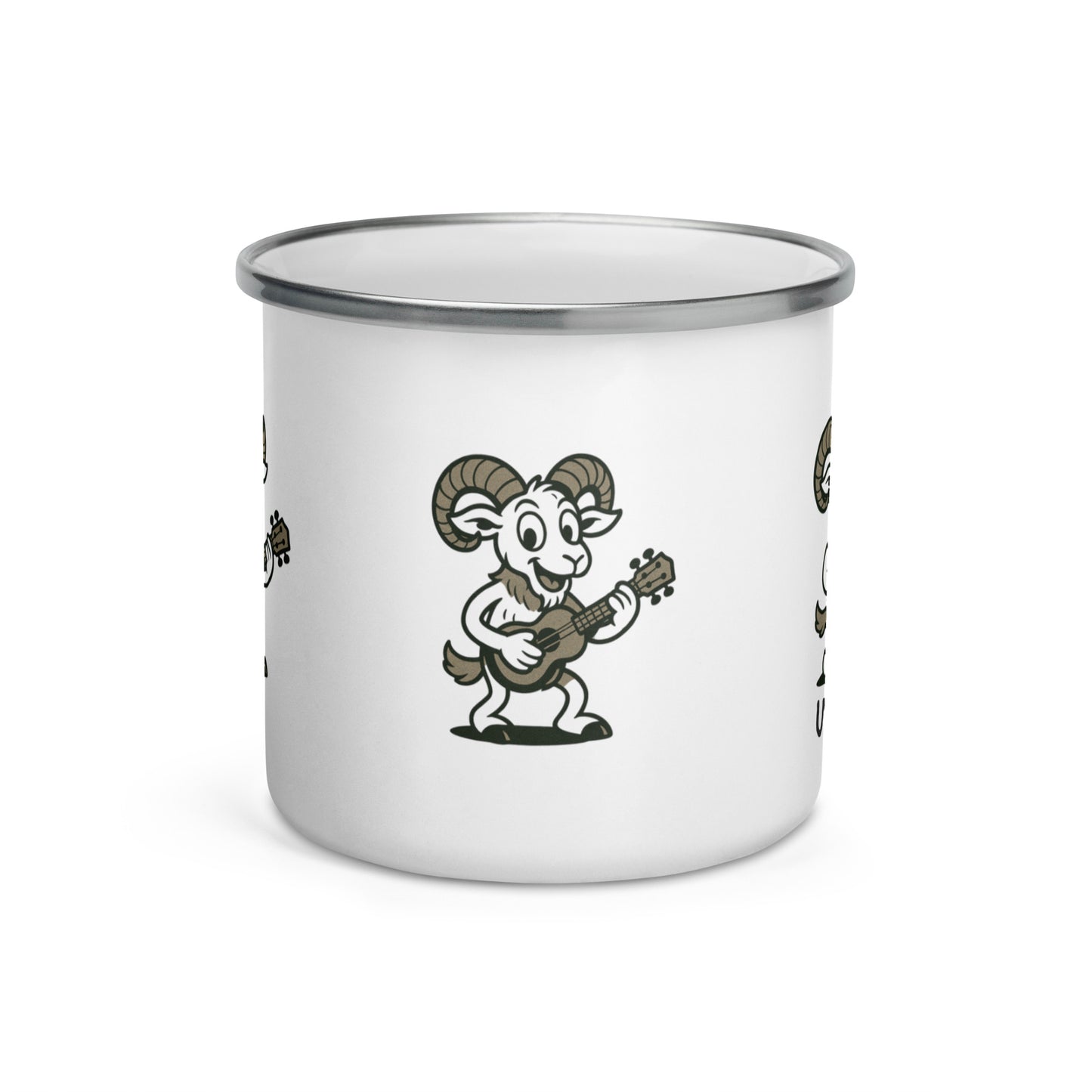 Urial / Ukulele -- "Animals with Instruments" Enamel Mug, 12 oz