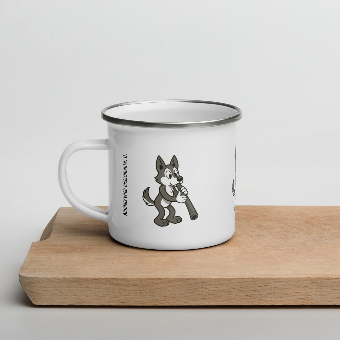 Dingo / Didgeridoo -- "Animals with Instruments" Enamel Mug, 12 oz